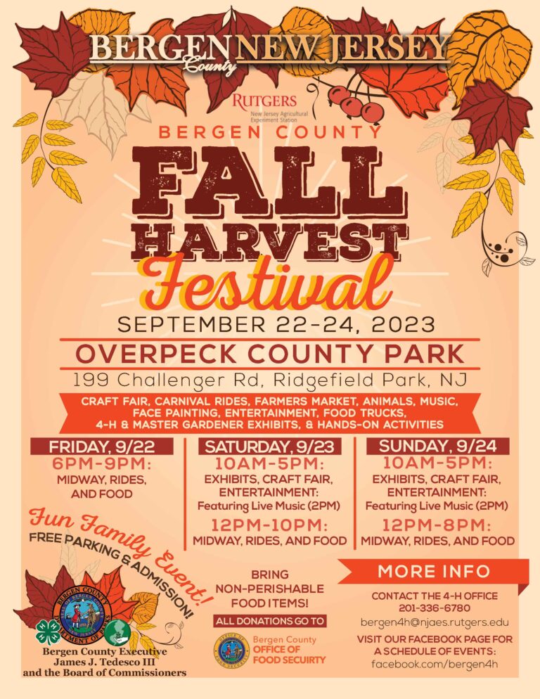 2023 BERGEN COUNTY FALL HARVEST FESTIVAL COMES TO OVERPECK COUNTY PARK