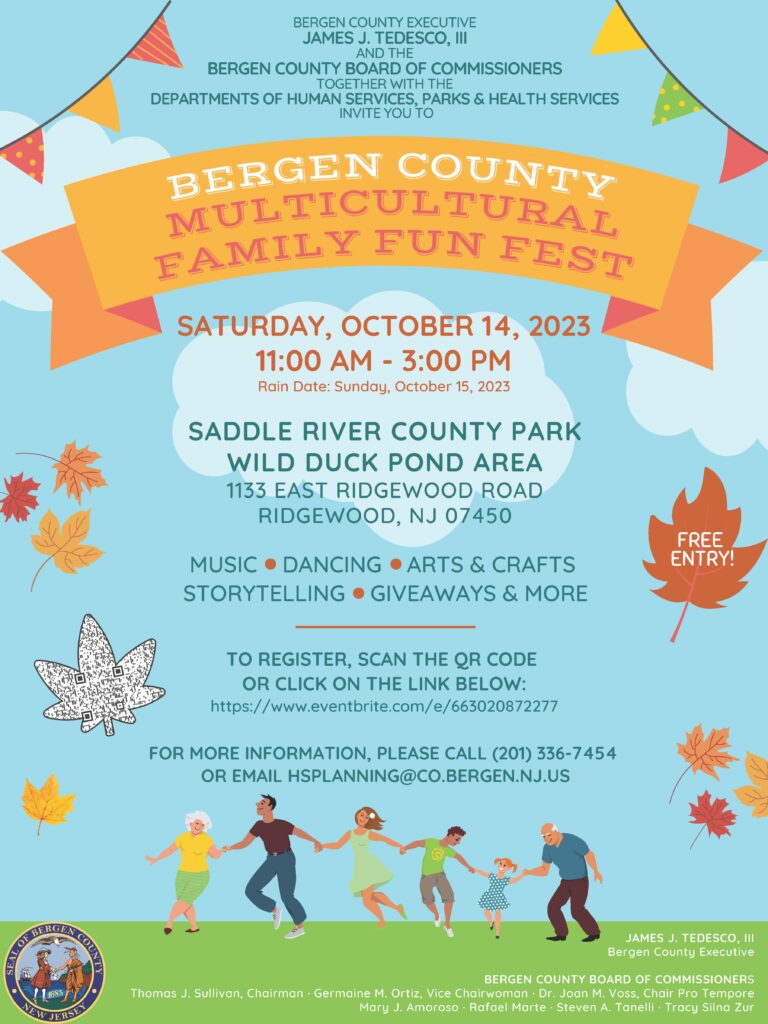 BERGEN COUNTY TO HOST MULTICULTURAL FUN FEST FOR CHILDREN AND FAMILIES