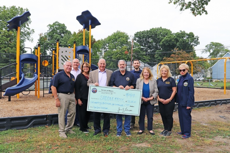 TEDESCO, COMMISSIONERS PRESENT $138K IN OPEN SPACE FUNDING TO TOWNSHIP OF SADDLE BROOK